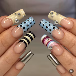 Vintage Gothic Halloween Press On Nails – Ghost, Leopard & Gold 3D Nail (Copy)